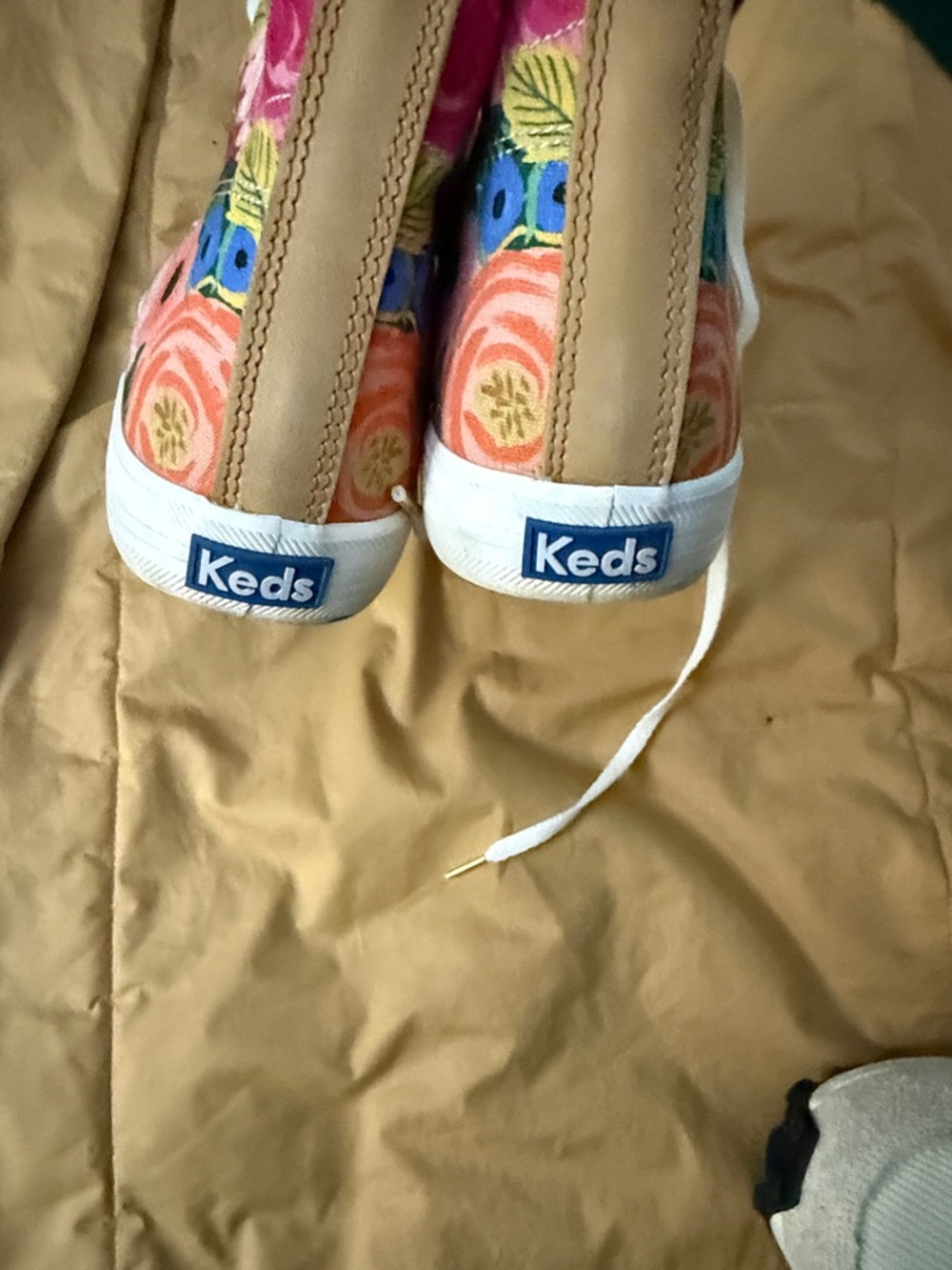 Keds Floral High-Top Canvas Sneakers - Pink & Green - - Picture 7 of 8